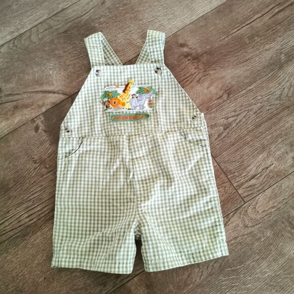 2/$20 Vintage Romper/overalls plaid 24 M - Picture 1 of 4